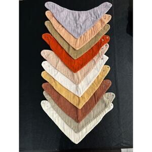 Set of 10 Baby Bandana Bibs Neutral Earth Tones Snap Closure Soft Cotton Unisex